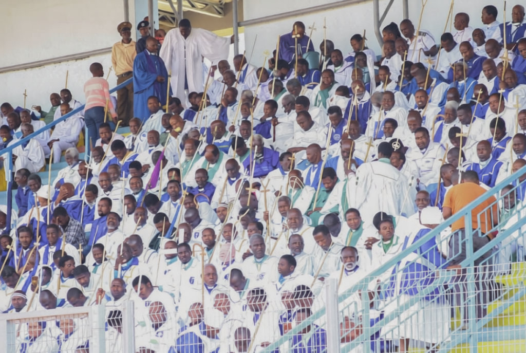 Thousands of Emaswati gather at Somhlolo Stadium to participate in the Easter service, united in faith and worship. Photo by EPN.