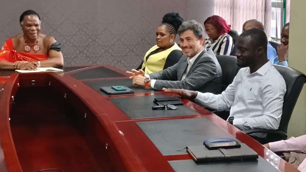 HRH Prince Lonkhokhela with local oil company representatives during a meeting at the Ministry of Natural Resources and Energy in Mbabane to discuss the country’s fuel supply situation.
