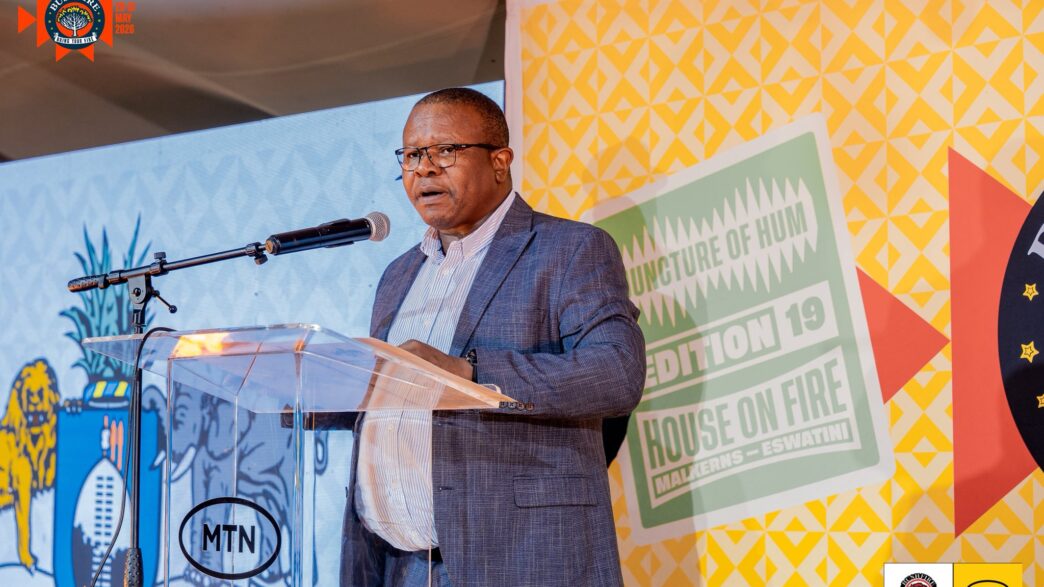 Prime Minister Russell Mmiso Dlamini, represented by Minister of Commerce, Industry and Trade Manqoba Khumalo. Photo by MTN Bushfire