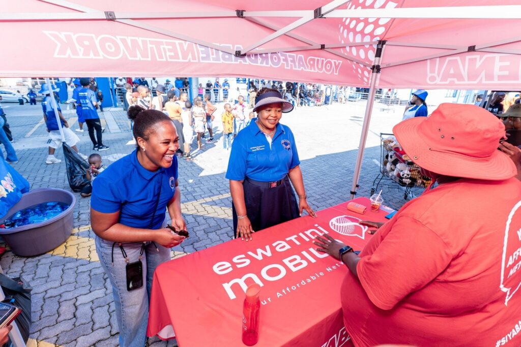 Minister for Foreign Affairs and International Cooperation Pholile Shakantu tours various brand exhibition stalls during the Embiveni Meats Candana Ja activation at Mbabane Meat Plaza, engaging exhibitors and learning more about their products. Photo by Tribe Studios.