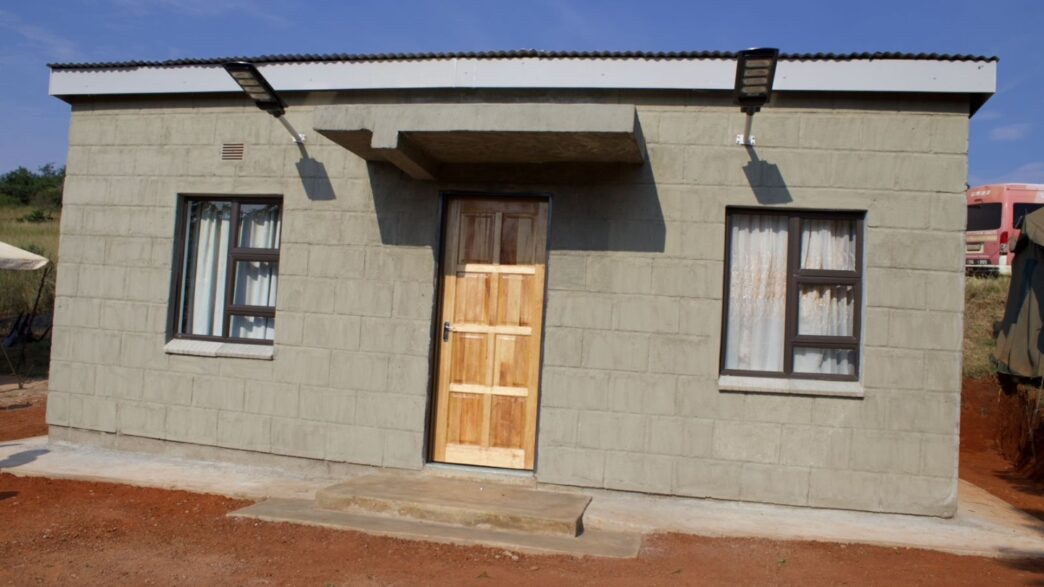 The newly built two-room house valued at E65,000 handed over to 65-year-old Phineas Jonah Dlamini of Nsangwini under Pigg's Peak Inkhundla, complete with solar installation, curtains, a bed and a blanket. Photo: Supplied