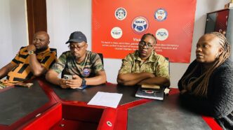 Members of the Swaziland National Association of Teachers Executive Committee pictured ahead of Monday's planned march in Mbabane. Photo: SNAT
