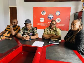 Members of the Swaziland National Association of Teachers Executive Committee pictured ahead of Monday's planned march in Mbabane. Photo: SNAT