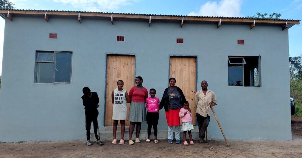 One of the newly built two-room houses handed over to a vulnerable family
