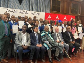 Lesotho's King Letsie III pictured with 44 recipients of the Prince Mohato Award Scheme and Royal Lesotho Lifesaving Award programme during a ceremony in Maseru on April 17, 2026