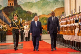 Mozambique President Daniel Chapo (left) and Chinese President Xi Jinping (right) pose for a photo at the Great Hall of the People in Beijing during Chapo's state visit to China. | Photo: Supplied