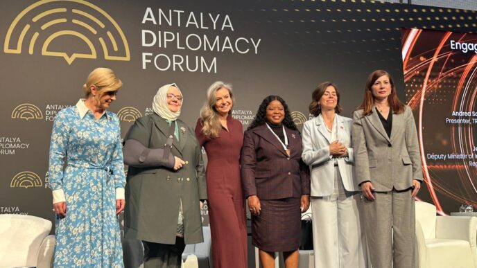 Namibia's Deputy Minister of International Relations and Trade Jenelly Matundu pictured with fellow delegates at the fifth edition of the Antalya Diplomacy Forum in Antalya, Türkiye, from April 17 to 19, 2026