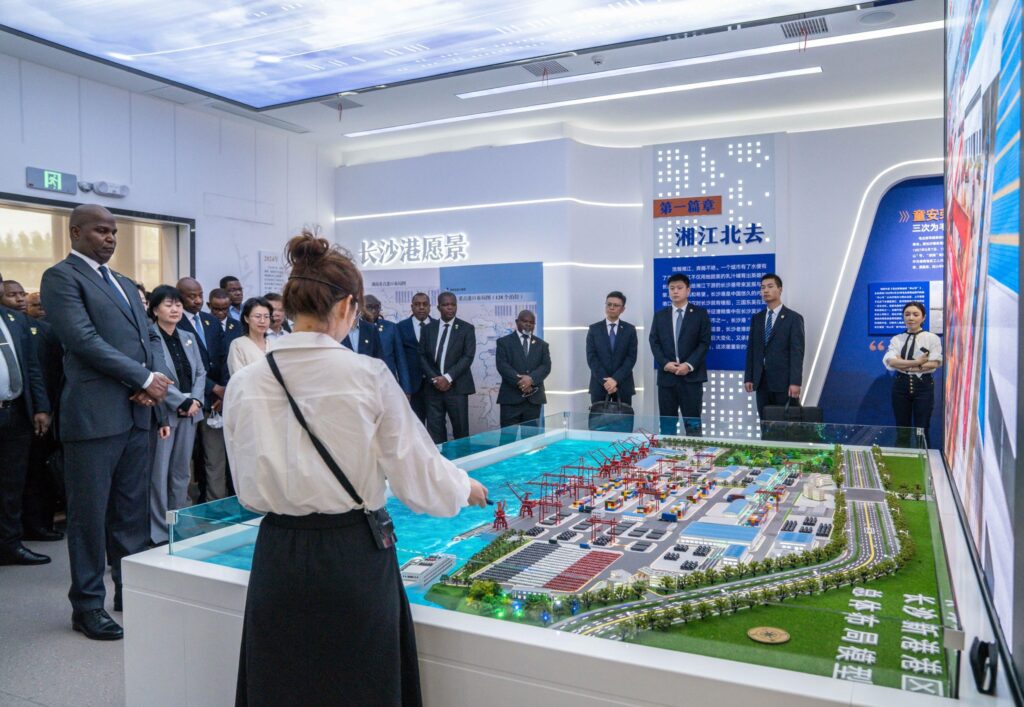 Mozambican President Daniel Chapo addresses businesspeople from China's Hunan province during a Sino-Mozambican Business Forum in Changsha on Friday, April 18, 2026, where he pitched Mozambique as a safe and attractive investment destination.
