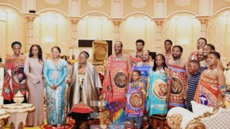 A royal family moment: His Majesty King Mswati III and the Queen Mother surrounded by children and grandchildren as the nation celebrates his 58th birthday and four decades of leadership.