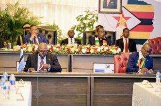 Botswana President Duma Gideon Boko and Zimbabwean President Emmerson Mnangagwa co-chair the 5th Session of the Botswana and Zimbabwe Bi-National Commission in Harare, where the two countries signed 10 memorandums of understanding.