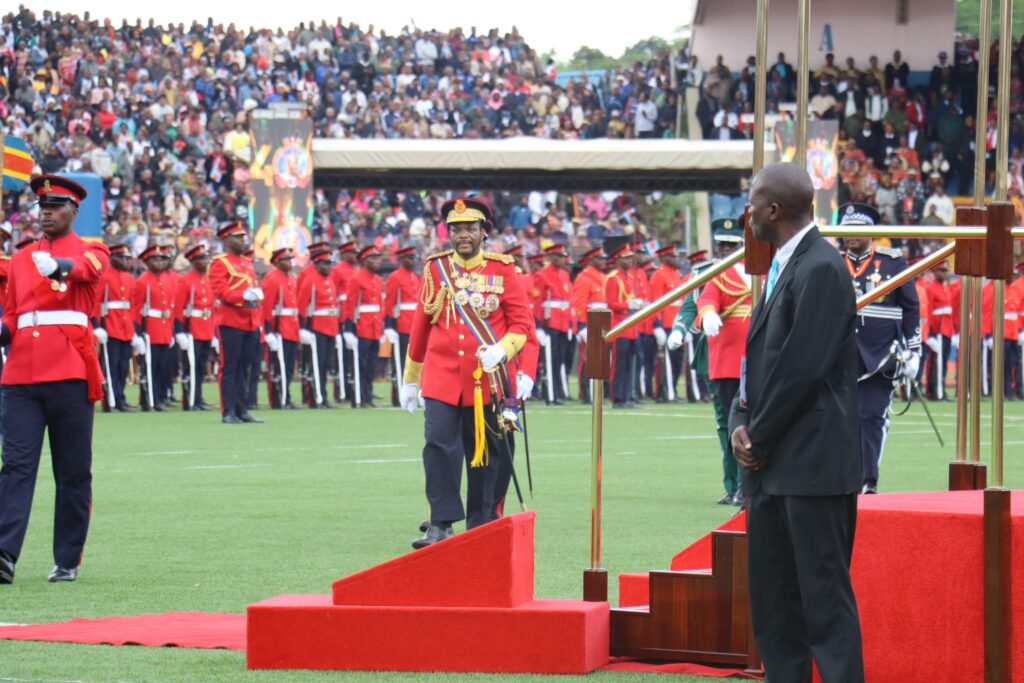 King Mswati III at Somhlolo National Stadium during his Ruby Jubilee celebrations, Friday April 25, 2026.