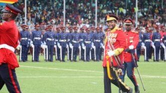 King Mswati III at Somhlolo National Stadium during his Ruby Jubilee celebrations, Friday April 25, 2026.