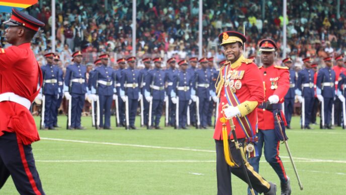 King Mswati III at Somhlolo National Stadium during his Ruby Jubilee celebrations, Friday April 25, 2026.