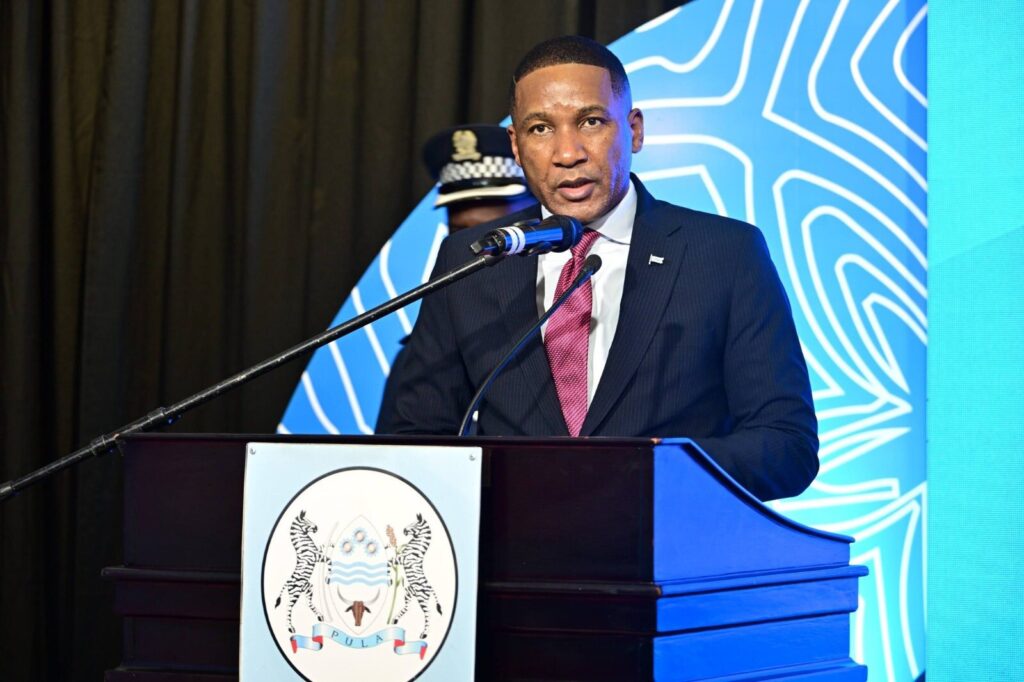 Botswana President Advocate Duma Boko delivers the keynote address during the launch of the 60 Years of Diamond Leadership Initiative and the unveiling of the World Athletics Relays Gaborone 2026 medal sponsorship at the National Museum in Gaborone. | Photo: Supplied
