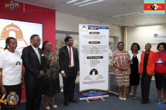 Officials and participants pose for a group photo at the official launch of the Eswatini Literacy Foundation, marking what the Ministry of Education's Principal Secretary Prince Mshishimba