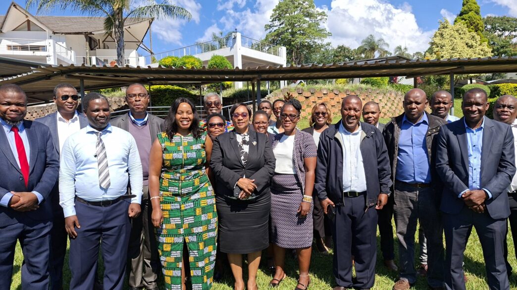 Principal Secretary of the Ministry of Labour and Social Security Makhosini Mndawe pictured with representatives from the International Labour Organization, employers' and workers' organisations and government officials during the opening of a workshop to develop Eswatini's third-generation Decent Work Country Programme for 2026 to 2030.