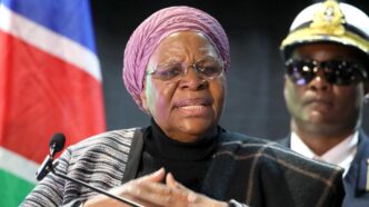 Namibian President Netumbo Nandi-Ndaitwah addresses fishing industry stakeholders during the second day of consultations on the sustainable utilisation of the country's marine resources.