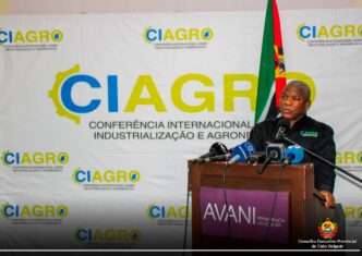 Cabo Delgado Governor Valige Tauabo addresses guests at the official launch of the First International Conference on Industrialisation and Agribusiness in Pemba, Mozambique, on Saturday.