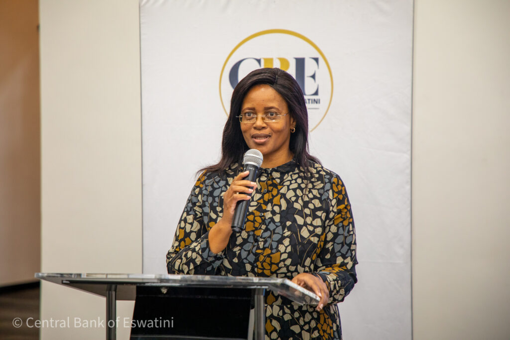 Central Bank of Eswatini Director of Financial Regulation Lungile Dlamini addresses participants during a workshop with commercial banks, development finance institutions, and MSMEs