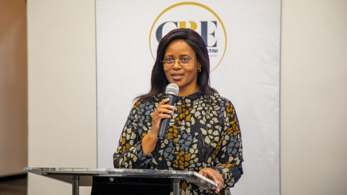 Central Bank of Eswatini Director of Financial Regulation Lungile Dlamini addresses participants during a workshop with commercial banks, development finance institutions, and MSMEs