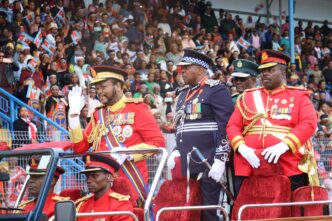 King Mswati III at Somhlolo National Stadium during his Ruby Jubilee celebrations, Friday April 25, 2026.