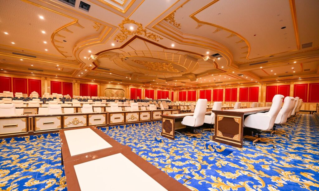 The Palazzo Ezulwini Hotel and Convention Centre in Ezulwini, officially opened by King Mswati III on April 24, 2026. The facility, built by Zambian firm Inyatsi Group Holdings, has a sitting capacity of over 1,800 people and features a five-star hotel, a world-class theatre, modern conference rooms and exhibition spaces. Photo: State House Media