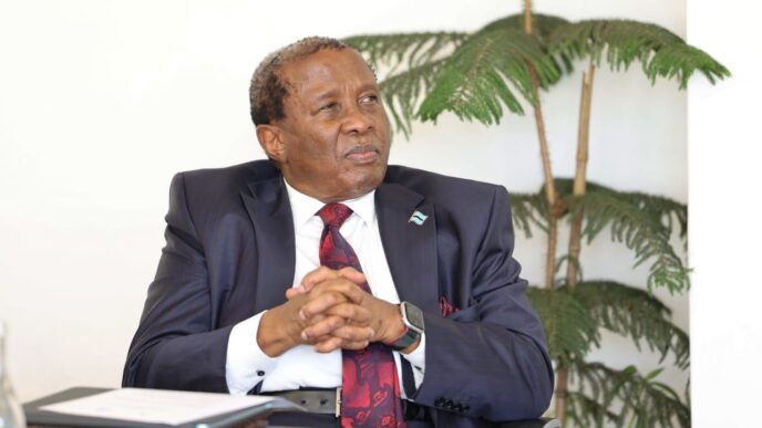 Botswana High Commissioner to Kenya H.E. Andrew Sesinyi addresses delegates at the official launch of the Japan Supplementary Budget Support Programme in Nairobi on 23 April 2026