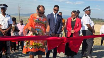 HRH Prince Sicalo cuts the ribbon at the official commissioning of the Satellite Gateway at the Starlink initiative in Eswatini, representing His Majesty King Mswati III at the historic occasion.