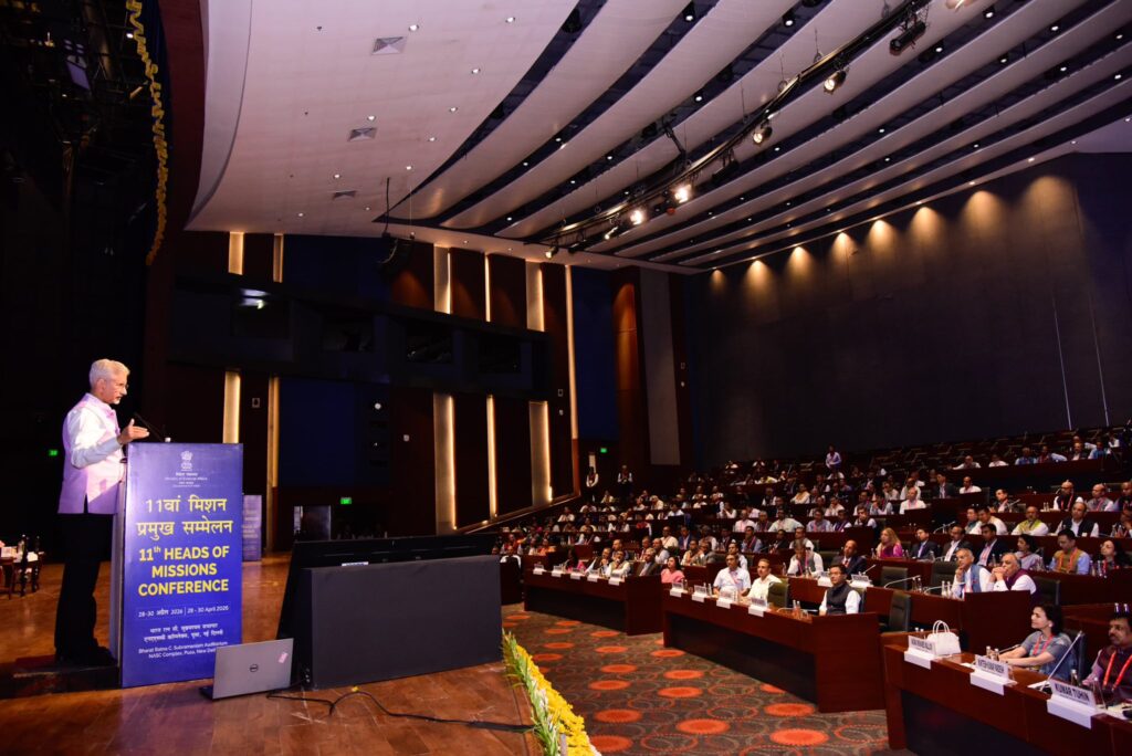 External Affairs Minister S Jaishankar addresses India's High Commissioners, Ambassadors and senior Ministry of External Affairs officials at the 11th Heads of Missions Conference in New Delhi. Photo MEA India