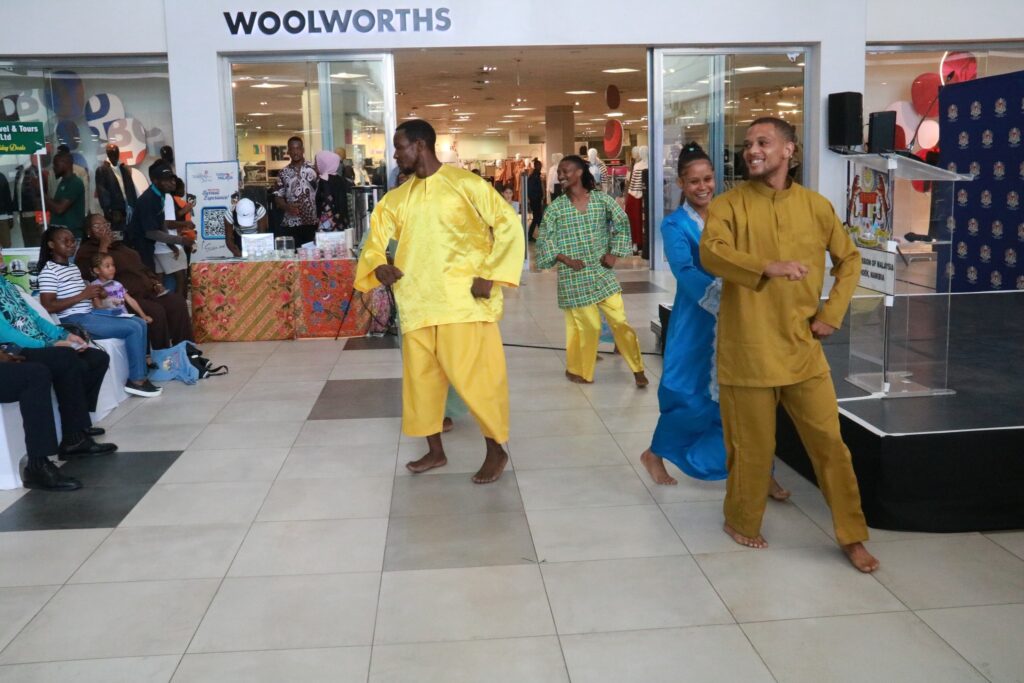 Malaysian cultural performers bring colour and tradition to the Visit Malaysia Year 2026 promotional event at Dunes Mall in Walvis Bay. Photo: Municipality of Walvis Bay