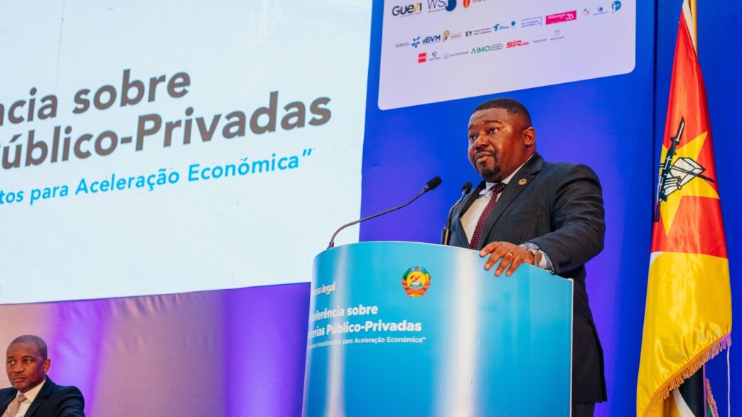 Mozambique's Minister of Economy Basílio Muhate addresses delegates at the second Public-Private Partnerships conference in Maputo, where he acknowledged serious challenges facing the development of PPPs in the country.