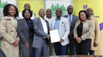 Piggs Peak Town Council officials, facilitators and young participants gather following the Job Preparedness Workshop and the signing of a Memorandum of Understanding between the council and BSA Training Centre