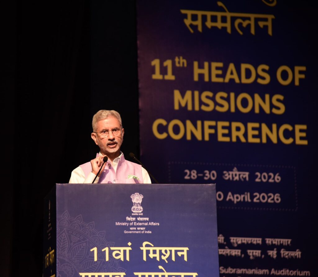 External Affairs Minister S Jaishankar addresses India's High Commissioners, Ambassadors and senior Ministry of External Affairs officials at the 11th Heads of Missions Conference in New Delhi. Photo MEA India