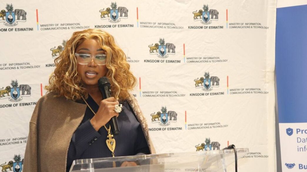 Minister of Information, Communication and Technology Savannah Maziya addresses delegates at the First National Stakeholder Workshop on the National Data Policy held at the Hilton in Mbabane