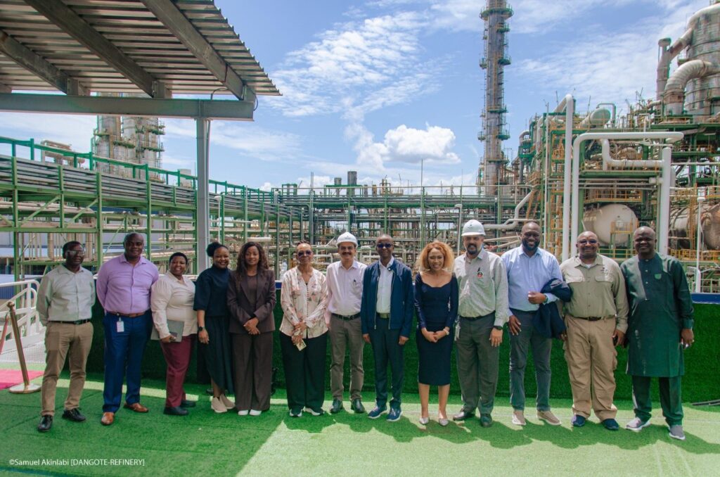 Vice President Gaolathe and his delegation tour the Dangote Refinery in Lagos, a 650,000 barrels-per-day integrated refining complex, during his working visit to Nigeria to explore co-investment opportunities with Dangote Industries Limited. Photo BW Government