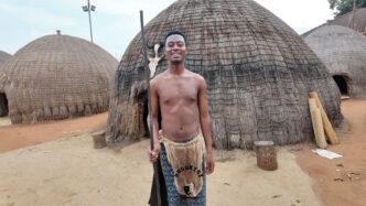 Rising Swazi cultural artist Sancheziey pictured during his kubutseka ceremony held on April 12, 2026, at the KaMgadlela Engabezweni Royal Kraal, where he was given the warrior name Gandz' Umjono. Photo: Supplied