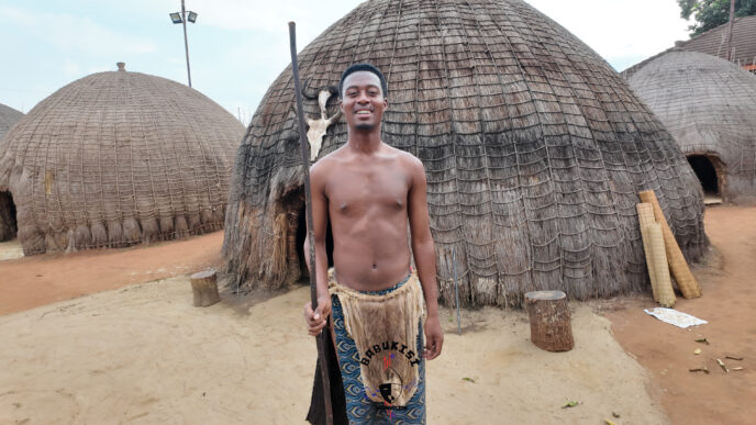 Rising Swazi cultural artist Sancheziey pictured during his kubutseka ceremony held on April 12, 2026, at the KaMgadlela Engabezweni Royal Kraal, where he was given the warrior name Gandz' Umjono. Photo: Supplied
