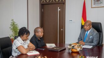 Ghana's Foreign Affairs Minister Samuel Okudzeto Ablakwa meets with Acting South African High Commissioner to Ghana, Mr. Thando Dalamba, in Accra on Thursday, where the minister conveyed Ghana's strong condemnation of the continuous xenophobic attacks on Ghanaians and other Africans living in South Africa.