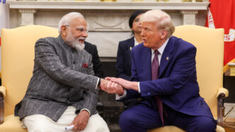 India's Prime Minister Narendra Modi meets the President of USA, Mr. Donald Trump at White House in Washington DC, USA on February 13, 2025.