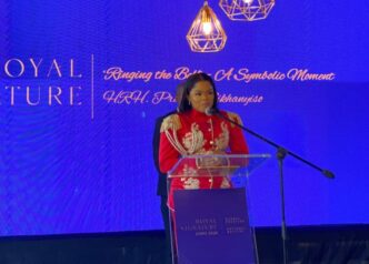 HRH Princess Sikhanyiso addresses guests at the launch of the Royal Signature Expo 2026, outlining the significance of the Mega Raffle and national investment opportunities.
