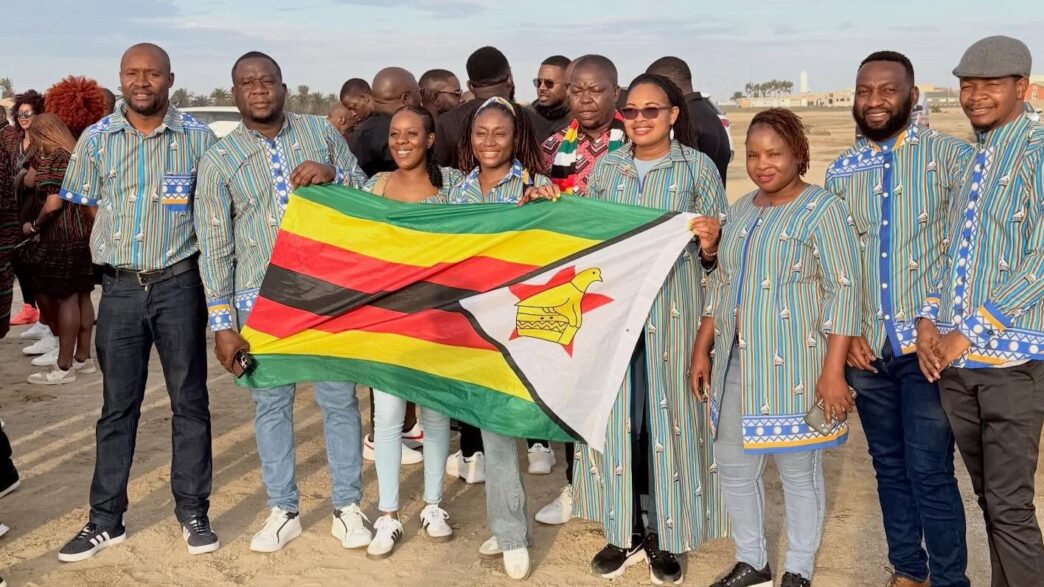Zimbabwe Revenue Authority athletes and officials in Swakopmund, Namibia, during the 2026 Southern African Inter Revenue Administration Games, where they are representing their country and institution in various sporting codes.