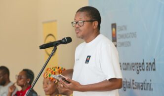 ESCCOM Chief Executive Mvilawemphi Dlamini addressing guests at a recent event. Photo by ESCCOM