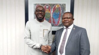 Honourable Minister Manqoba Khumalo meets with MTN Acting CEO Jerry J. Soko to discuss business challenges and service improvements in Eswatini.