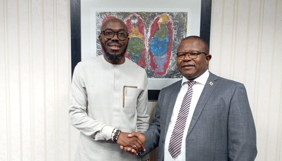 Honourable Minister Manqoba Khumalo meets with MTN Acting CEO Jerry J. Soko to discuss business challenges and service improvements in Eswatini.