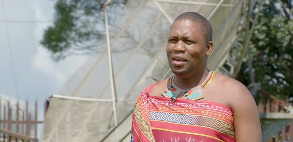 Eswatini Television CEO Mlamuli Dlamini speaks during the broadcaster's documentary marking 40 years of His Majesty King Mswati III's reign on the throne.