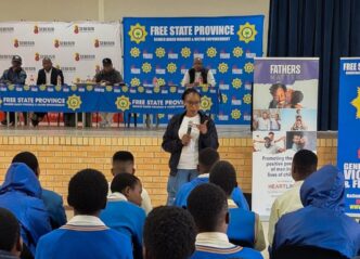 Fathers, sons and community stakeholders gathered at Lekgarietse Secondary School in the Free State on April 18, 2026, for a seminar aimed at strengthening family bonds and promoting positive masculinity among young men in the district. Photo: SAPS