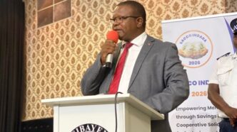Minister of Commerce, Industry and Trade Manqoba Khumalo delivers his keynote address during the official opening of the 7th SACCO Indaba hosted by the Eswatini Association of Savings and Credit Cooperatives (ESASCCO) on Tuesday.