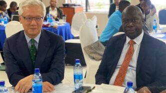 Principal Secretary of the Ministry of Commerce, Industry and Trade, Ambassador Melusi Masuku, and Head of Business Delegation Ray Lin attend the Eswatini and Taiwan Business Seminar held at The Mountain View Hotel.