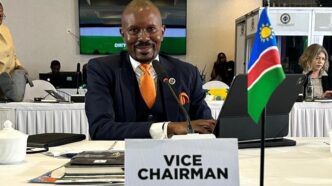 Namibia Revenue Agency Commissioner Sam Shivute chairs the African Tax Administration Forum ordinary council meeting at the Lake Victoria Serena Golf Resort and Spa in Entebbe, Uganda, on April 22, 2026.