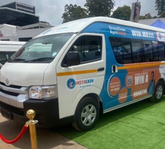 The brand-new Toyota Quantum won by Khombindlela Vilakati, 24, of Luve in the inaugural INSTACASH Win-a-Quantum competition draw held on April 22, 2026.